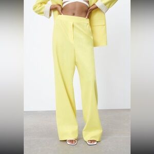 Zara Yellow Linen Pants